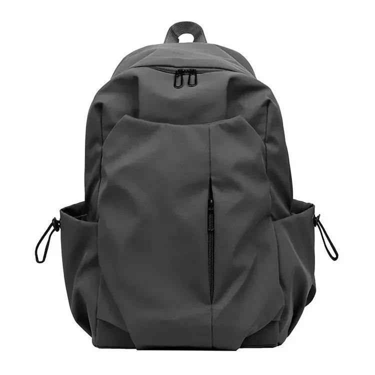 Simple Fashion School Bag Large Capacity Student Korean Solid Color Travel Backpack 250402