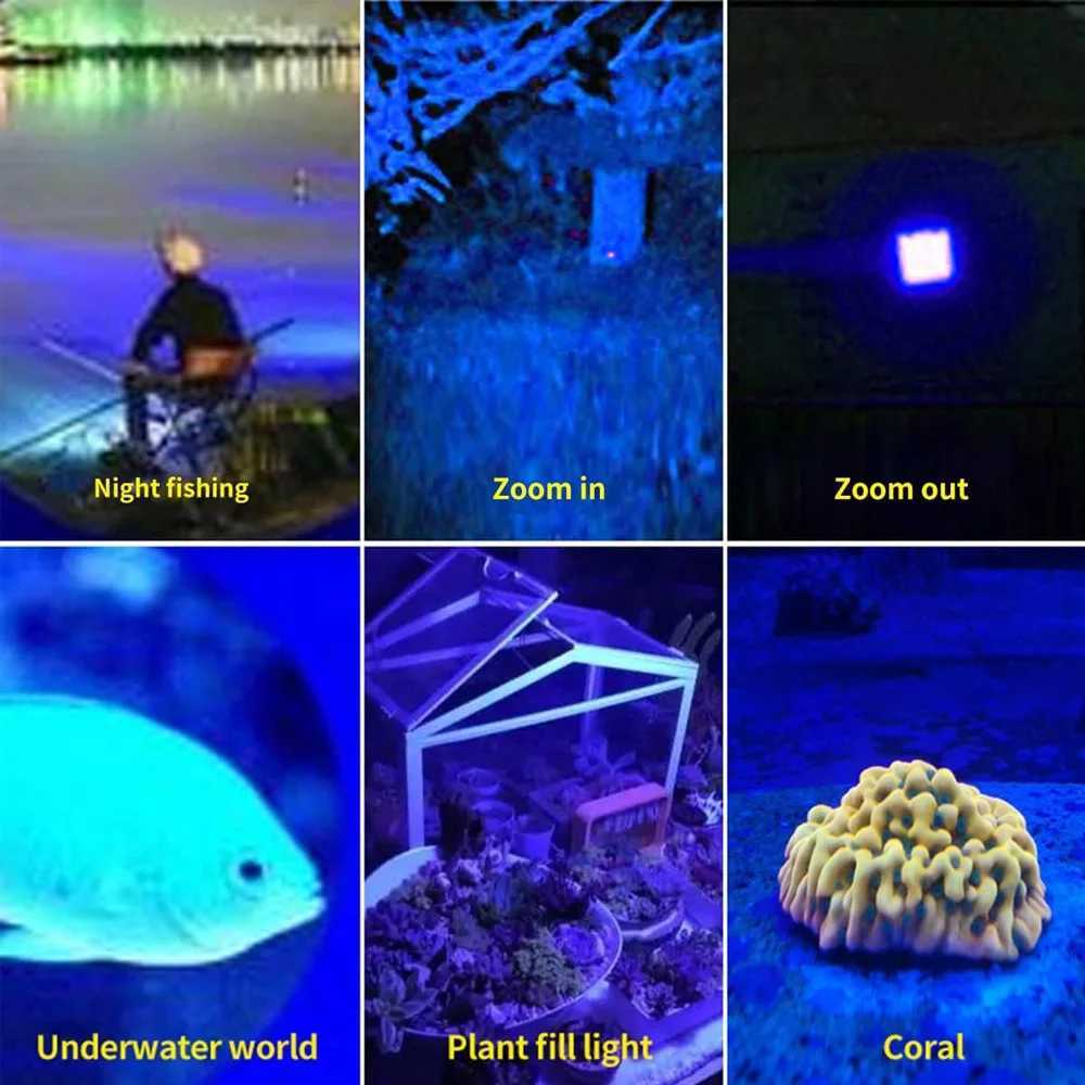 New Four Light Source Red/Green/Blue/White Super Bright Rechargeable Waterproof Flashlight Portable for CampingW251106