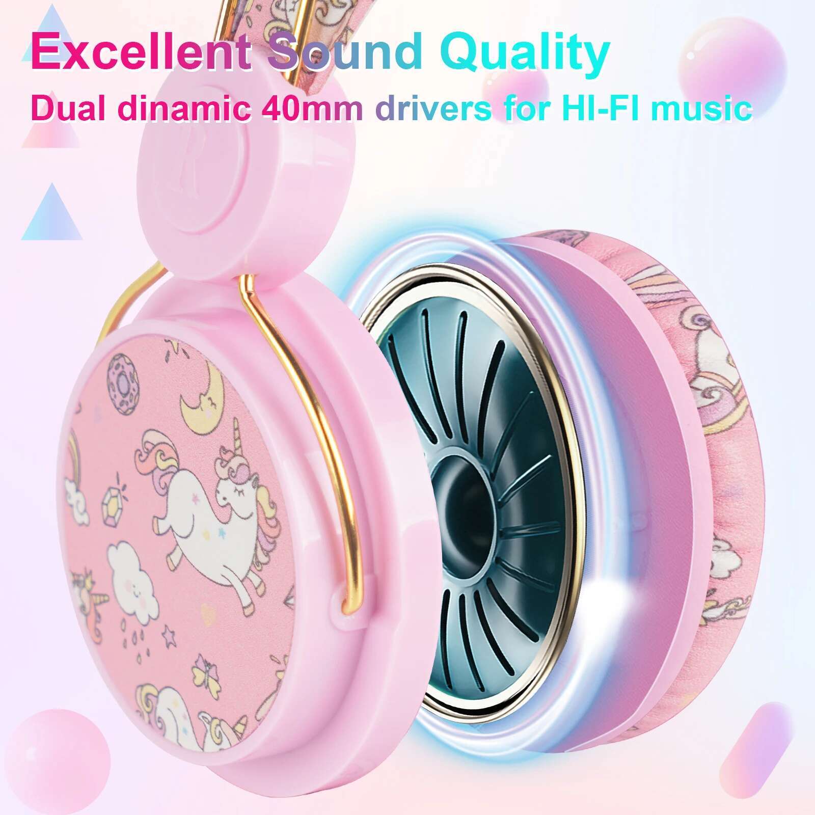 Wired Child Cartoon Cute Kids Anime Headphones Headset Stereo Music with Micrphone Children's Earphone Christmas Gift