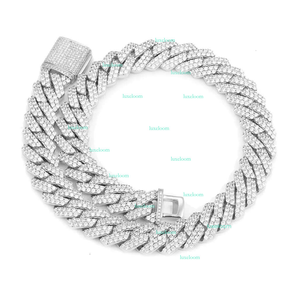 Duyizhao Stock 19mm Full Moissanite Miami Cuban k Chain Necklace Sterg Sier Gold Hip Hop Fashion Jewelry