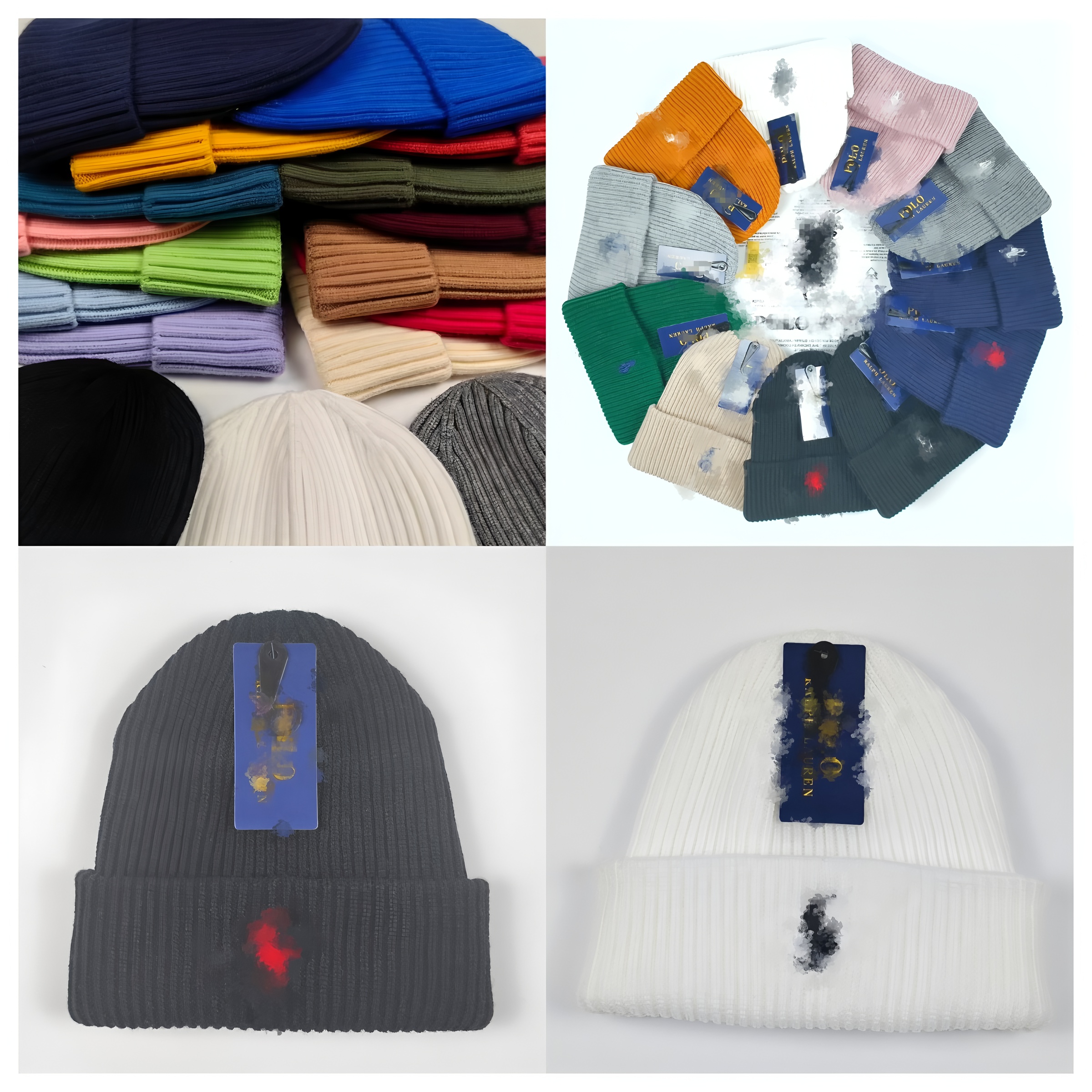 Unisex Yarn Bonnet - Soft Knitted Fabric beanies knitted designer brand yarn wool hat cap USA RL brand designer