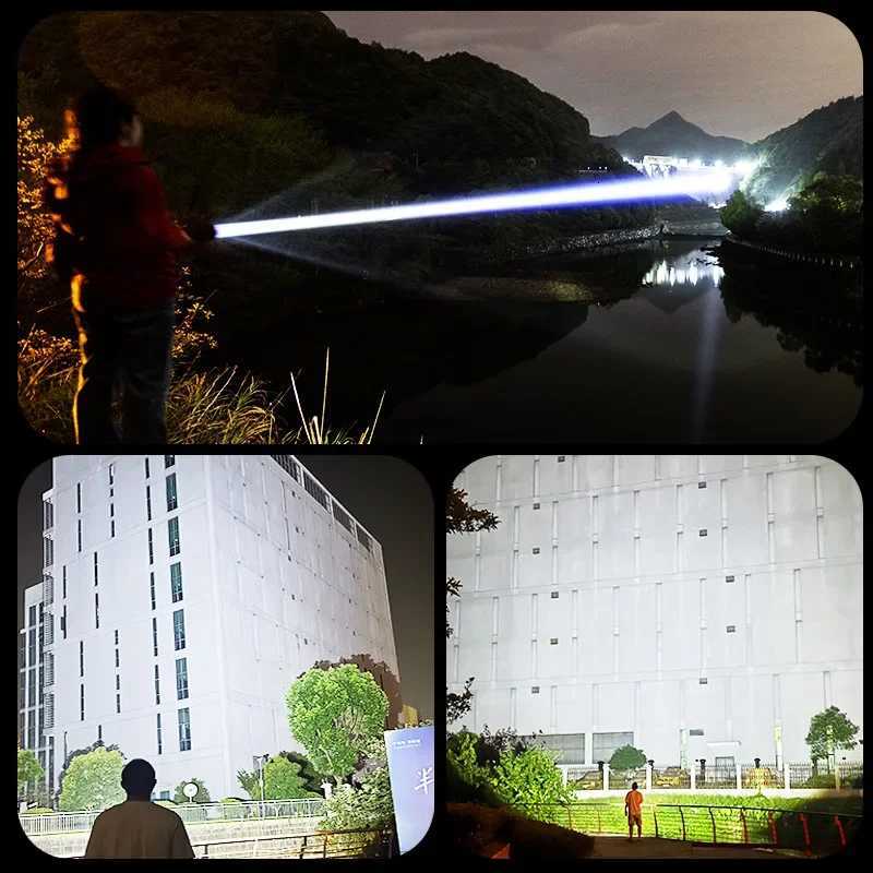 2025 NEW Ultra Bright LED Flashlight 85000000LM Strong Light Tactical Torch Rechargeable Portable Lamp Outdoor Camping LanternW251106