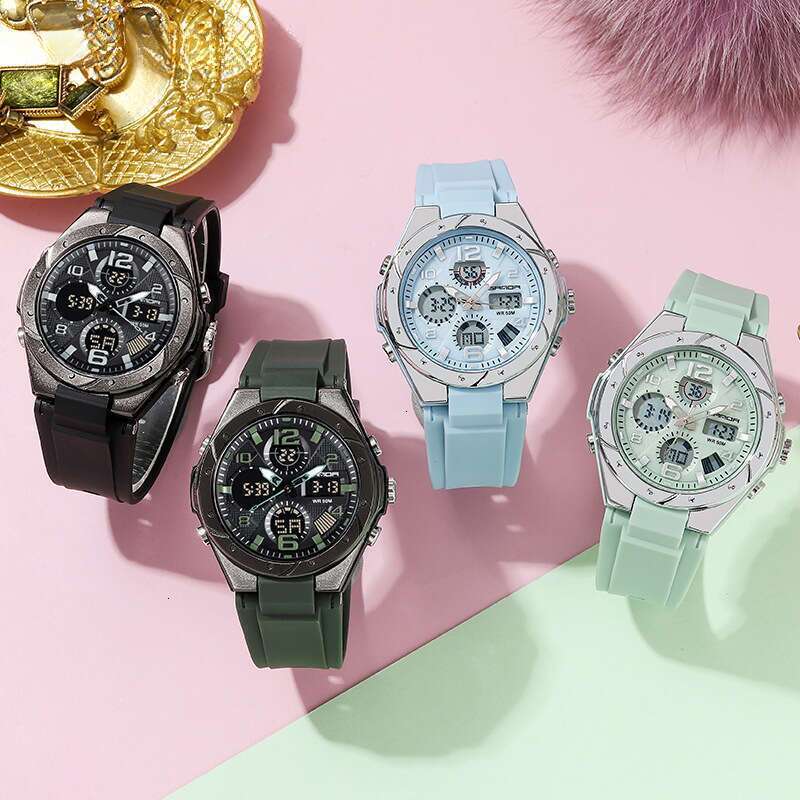 DHwatches Sanda Brand Couple for Men and Women, Multifunctional, Luminous, Waterproof, Fashionable, Fresh Style, Sports Electronic Watches