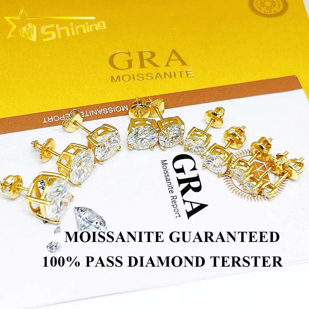 Cheapest Classical 4prongs Moissnaite Sier Gold Plated Screw Back Stud Earring Trendy Find Jewelry