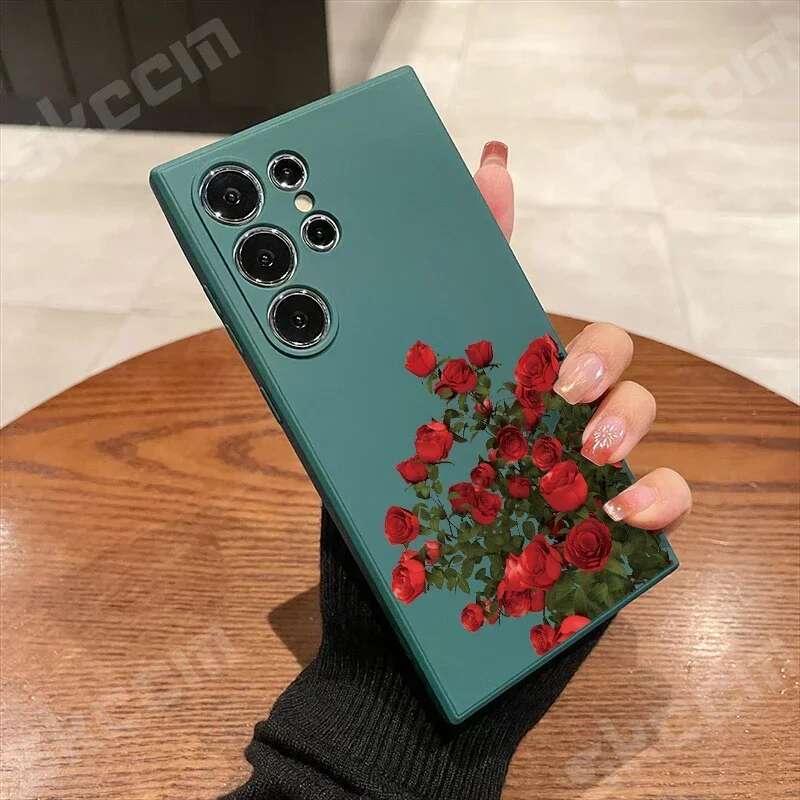 New Retro Fashion Rose Phone Case For Samsung Galaxy S23 S24 Ultra S22 Plus S20 FE A15 A35 A50 A51 A54 A55 A71 A72 A73 Cover