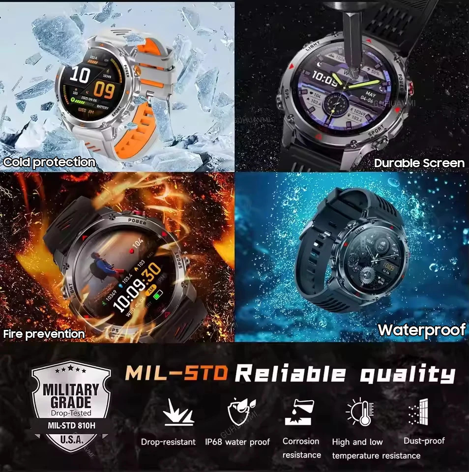 Military Grade TRex3 Sports Smart Watch Men Builtin GPS Compass Barometric Altimeter 3ATM Waterproof Swim Smartwatch 251105