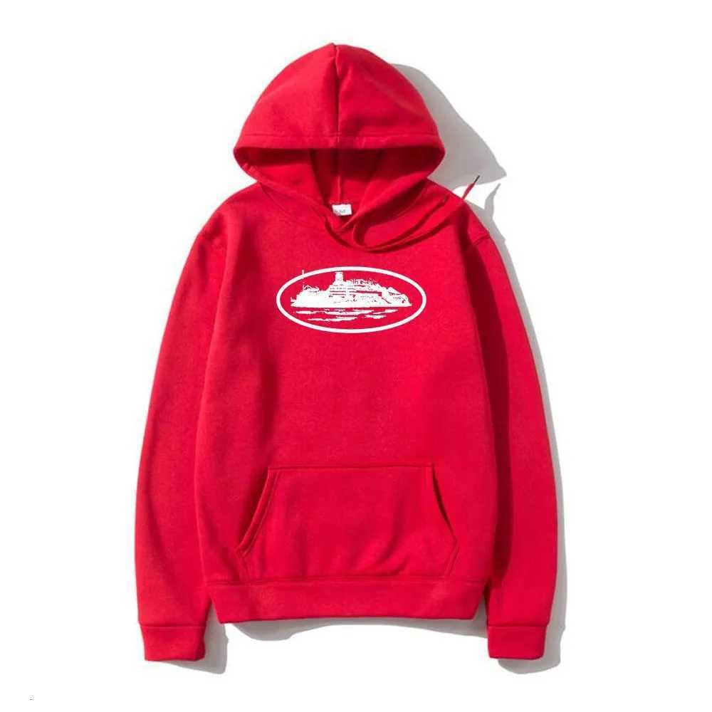 Y2K Streetwear Alcatraz Graphic Hoodie Oversized Yellow Sweatshirt W251106