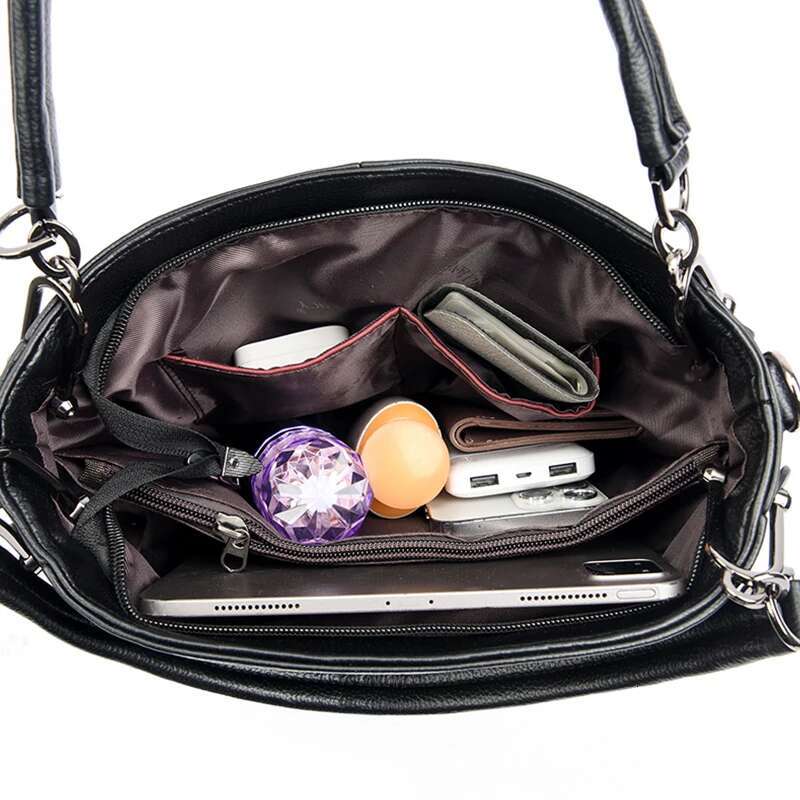 New Retro Women's Handbag Famous Designer Female Shoulder Bags High Quality Soft Leather Casual Straddle Bolsas Sac A Main