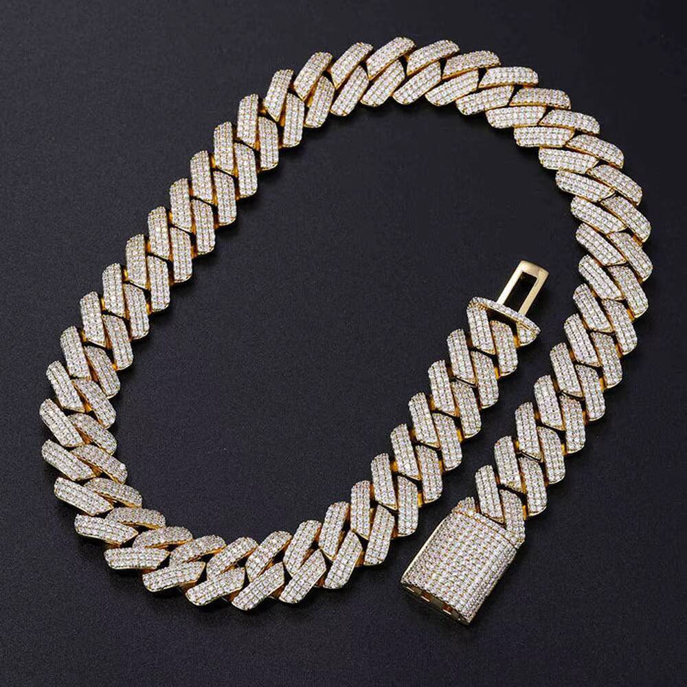 Moissanite Diamond Hip Hop Luxury Cuban Chain for Men 925 Silver