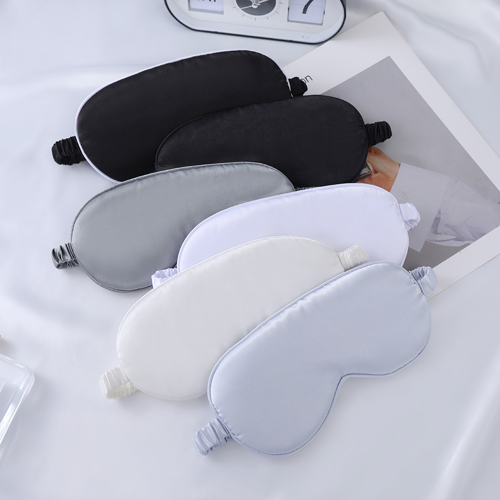 Double-sided silk-like sleep eye mask for men and women, light-blocking travel and aviation nap eye mask, in stock for wholesale
