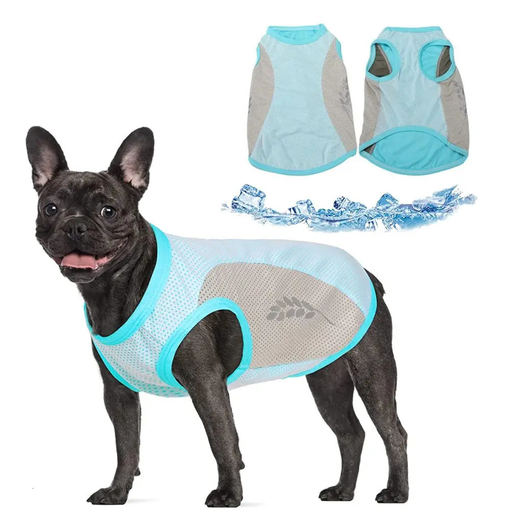 Dog Cooling Vest Lightweight Dog Ice-Cooling T-Shirts with Reflective Strip Puppy Summer Breathable Clothing 250402