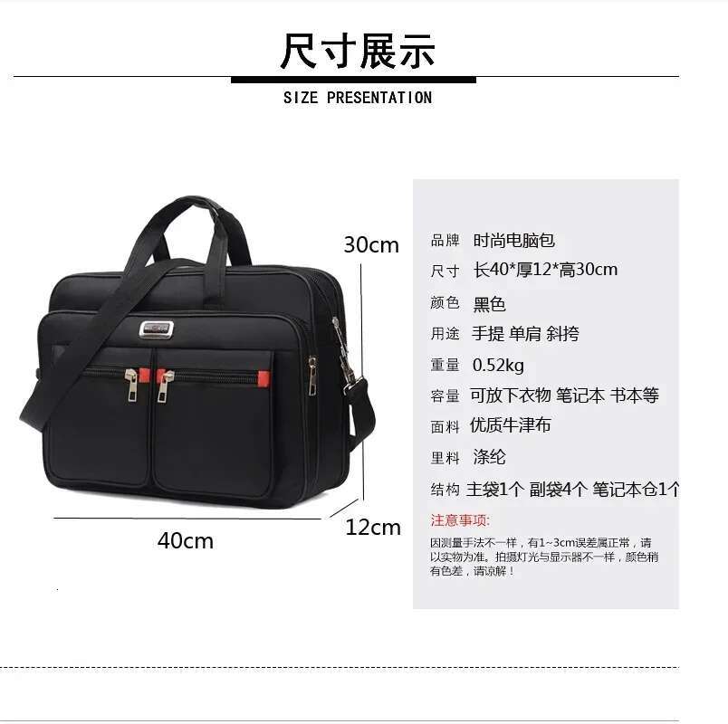 Fashion Large Capacity Men's Briefcase Multifunction 15.6" Laptop Office Male Shoulder Messenger Bag Business Handbag