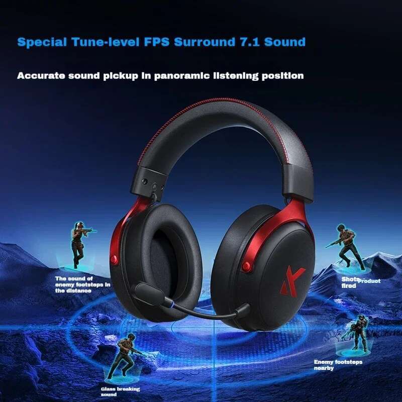 MCHOSE V9 Pro Gaming Headphones 3-mode Wireless Noise Reduction Mic Customized Head-mounted Music Earphones Pc Accessories