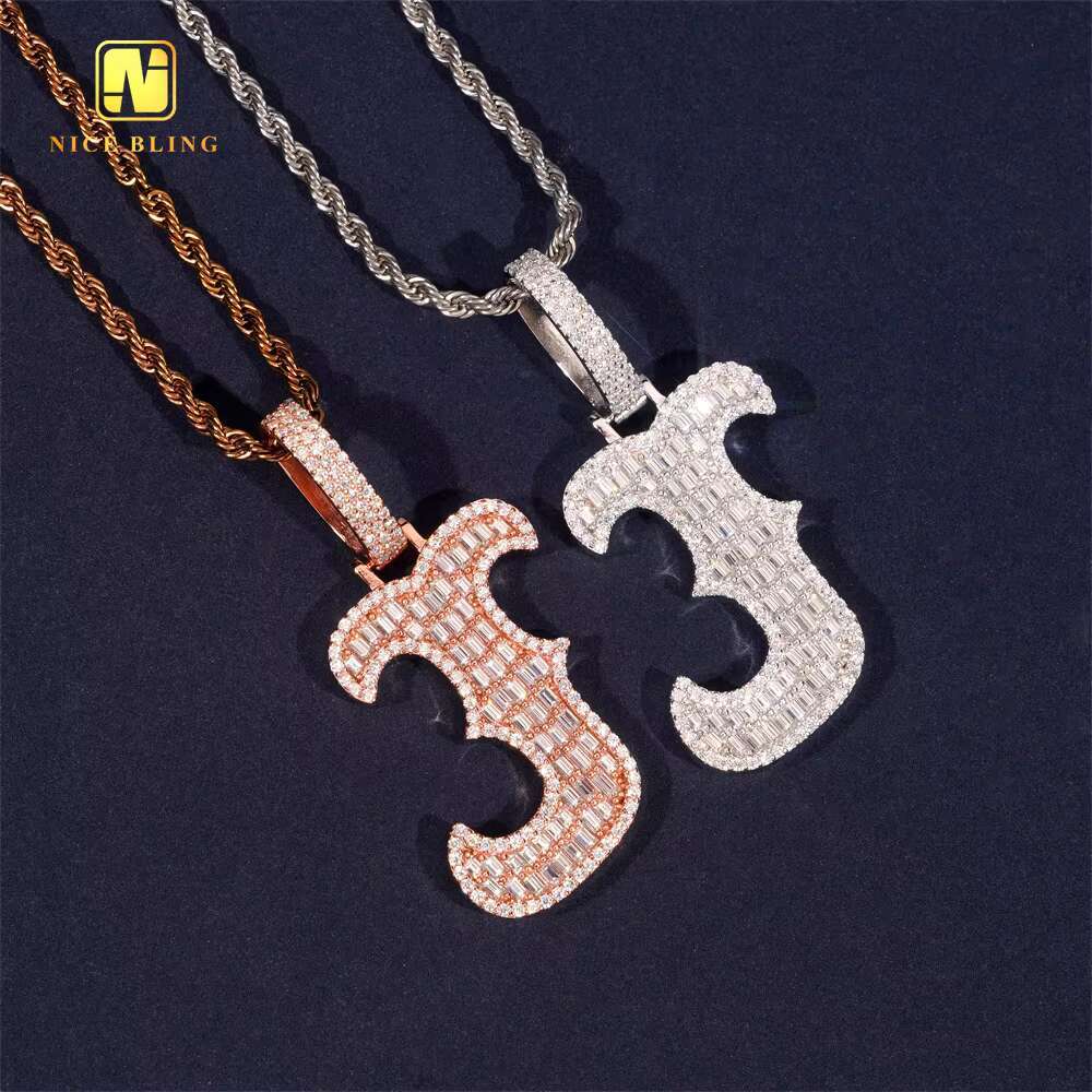 GRA Certificate Hip Hop Jewelry Initial Pendant Custom Iced Out 925 Silver VVS Moissanite Diamond Charm Letter J Fine Pendant