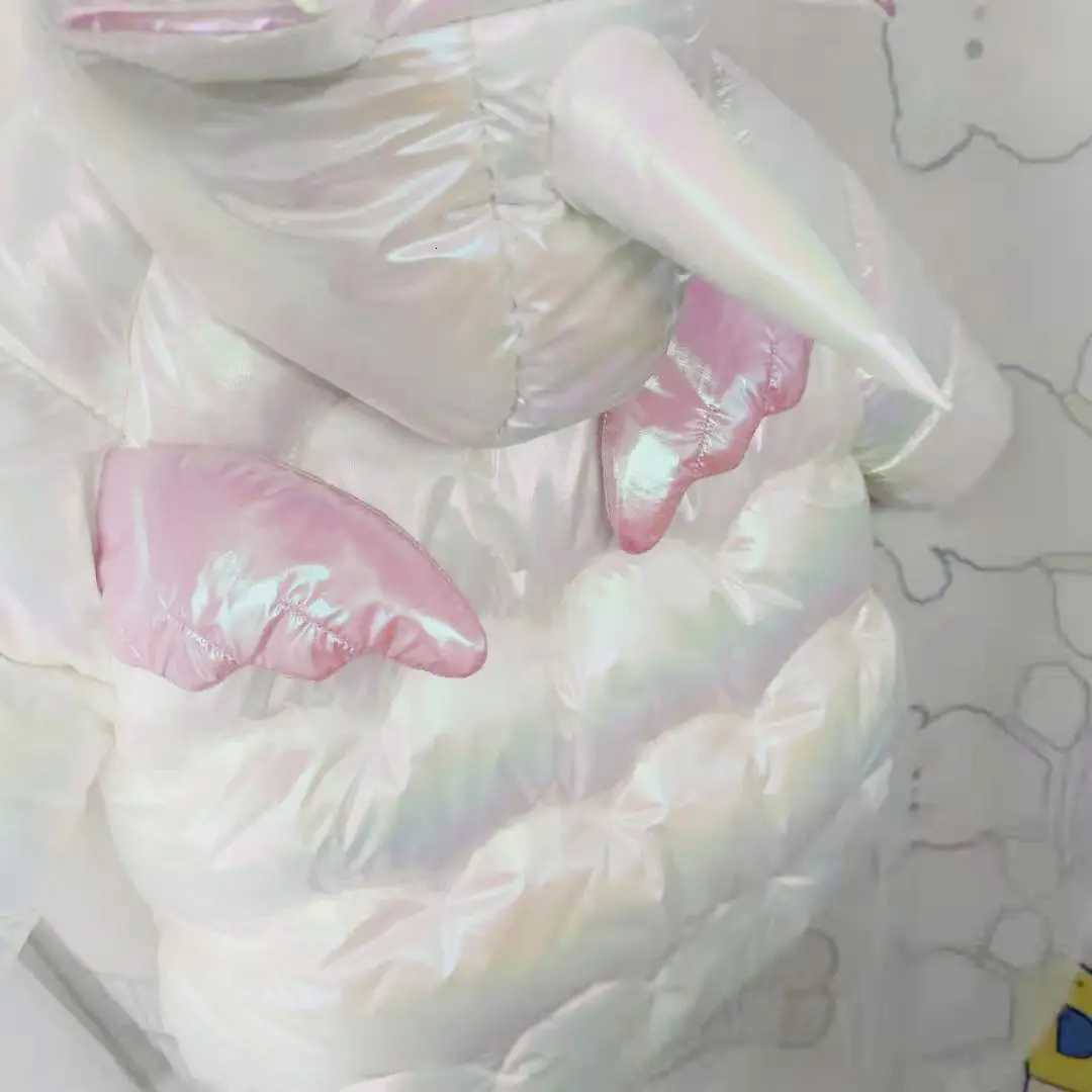 Baby Girl Winter Jacket Cute Unicorn Colorful Coats For Girls Warm Hooded Parka Snowsuit Childrens White duck down jacketT251106
