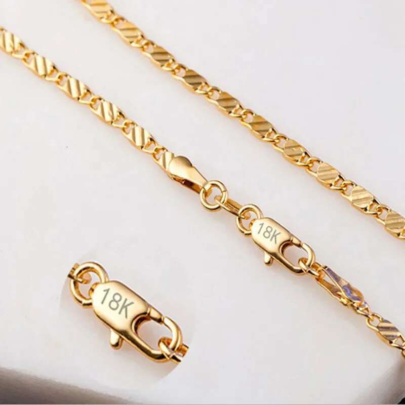 Exquisite Fashion Sier Gold Filled Necklace For Women Men Size 16-30 Inch Jewelry Chain Wholesale
