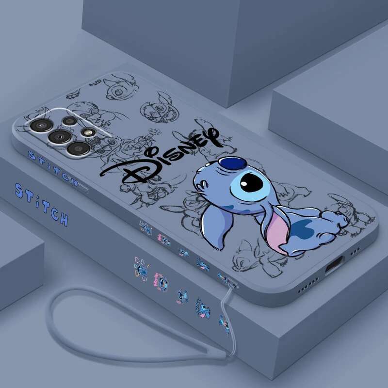 Lilo & For Samsung A72 A54 A53 A52 A42 A34 A32 A25 A24 A23 A22 A15 A14 A13 A12 Liquid Left Rope Phone Case
