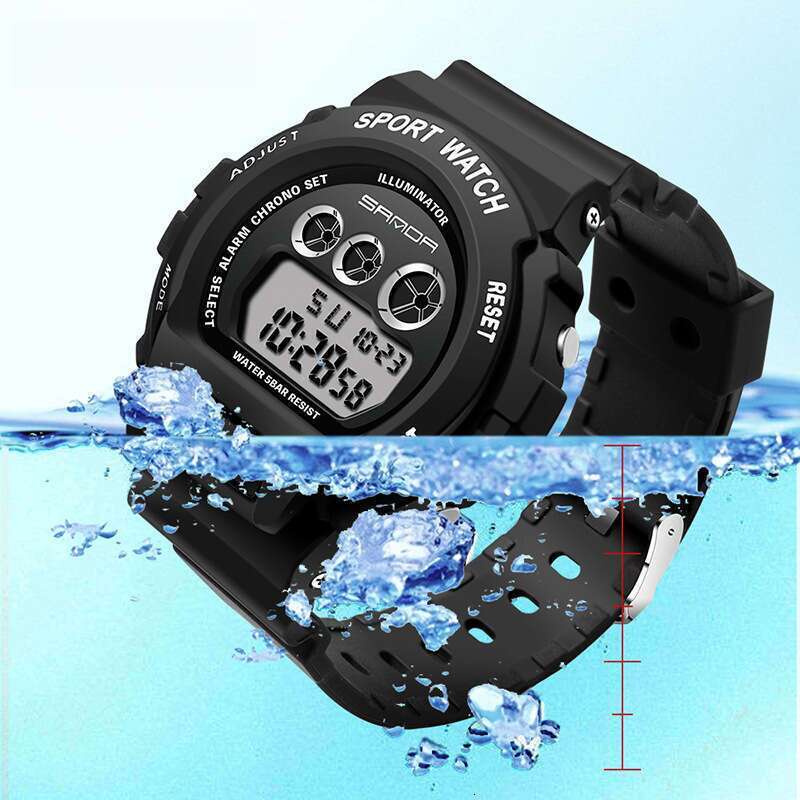 DHwatches Sanda Men's Student Single Movement Fashion Trend Electronic Watch for Men and Women Middle School Students Wristwatch