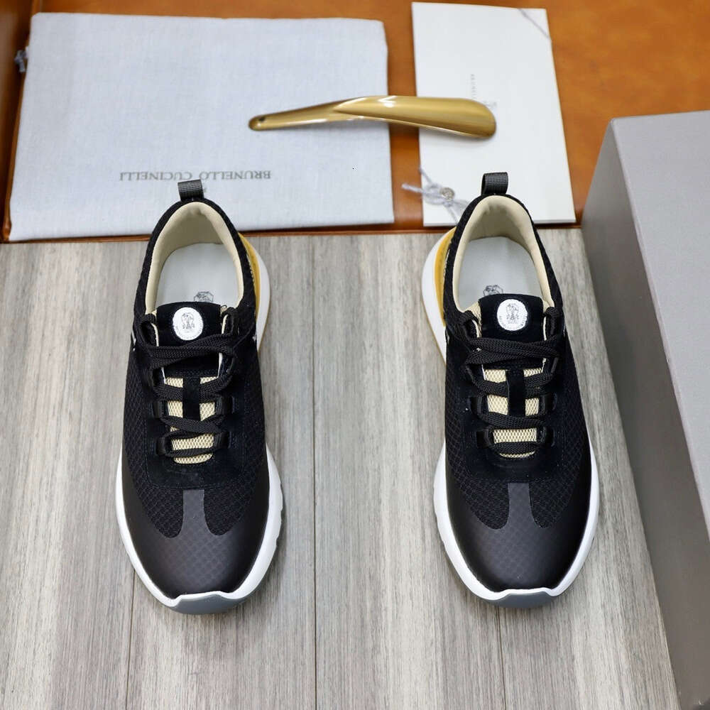 Brunello Cucinelli Mens Designer Sneaker BC Low Knitted Mesh Casual Shoe Luxury Leather Loafers Dress Shoe Flat Walk Run Outdoor Sport Tennis Training Shoes Afe