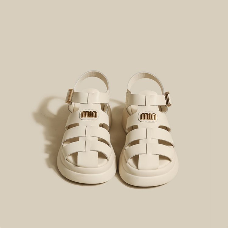 designer shoes 2025 new Women's thick-soled black sporty peep-toe Roman sandals style for summer and autumn fashionable and casual sandals for wo