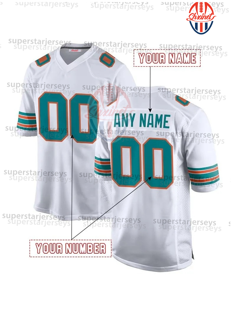 Personalized Custom 2025 Rivalries Football Jersey Tyreek Hill Tua Tagovailoa Jaylen Waddle Marino Devon Achane Jevon Holland Jaelan Phillips Braxton 