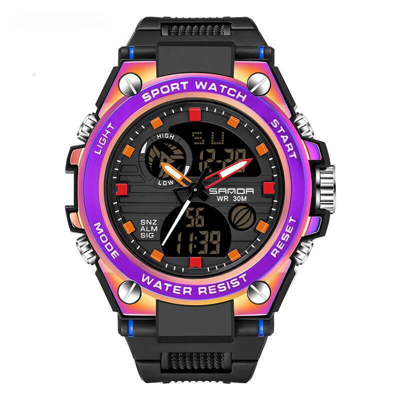 DHwatches Sanda New Multifunctional Electronic Watch Trendy Fashion Waterproof Sports Ins Style for Men and Women Students