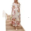 Small Batch 2025 New Spring Womens Clothing Slim Fit Big Swing Chiffon Printed Long Skirt Beach Dress for Women