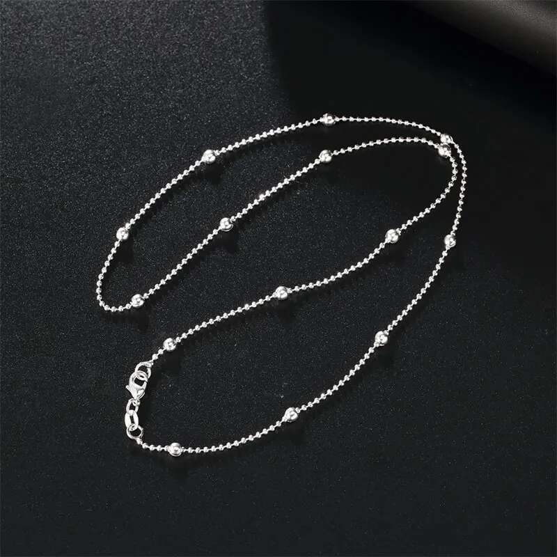 Charm Sterg Sier 16-24 Inches Fine Sweater Bead Chain Women Necklace For Fashion Temperament Jewelry Party Wedding
