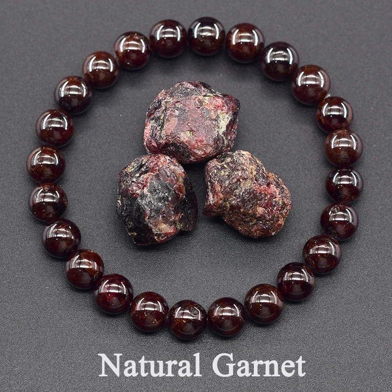 5A Natural Garnet Womens Wine Red Bead Bracelet Womens Bracelet Mens Bracelet Lucky Energy Treatment Jewelry Valentines Day Gift 250328
