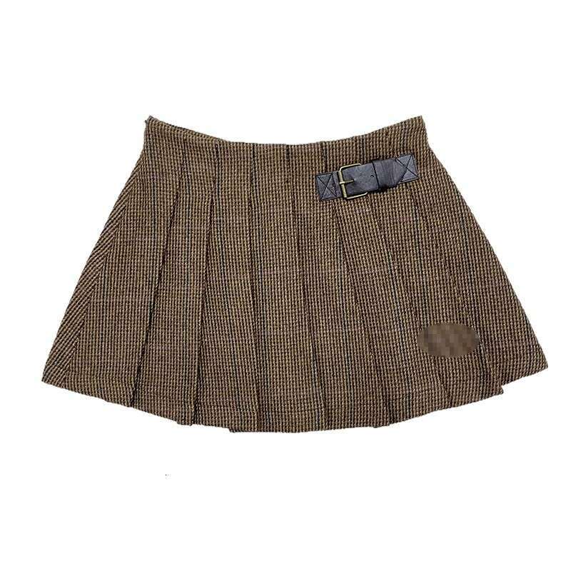 Live Streaming Zhao Lusi Same Khaki Color Contrast Lapel Jacket Coat Top College Style Cardigan Pleated Skirt Set