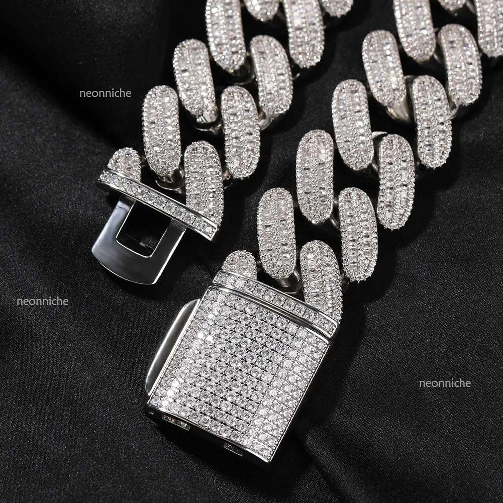 Iced Out 20mm Width Cuban Chain Jewelry Gold Hip Hop Jewlery Big Miami Cuban Necklace for Men