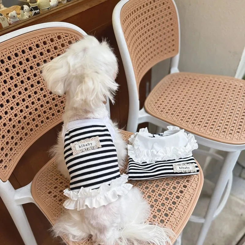 Pet Summer Clothes Pet Couple Striped Shirt Pet Tank Top Dog Cat Universal Knitted Teddy Shirt Puppy Clothing Dog Cooling Vest 250402