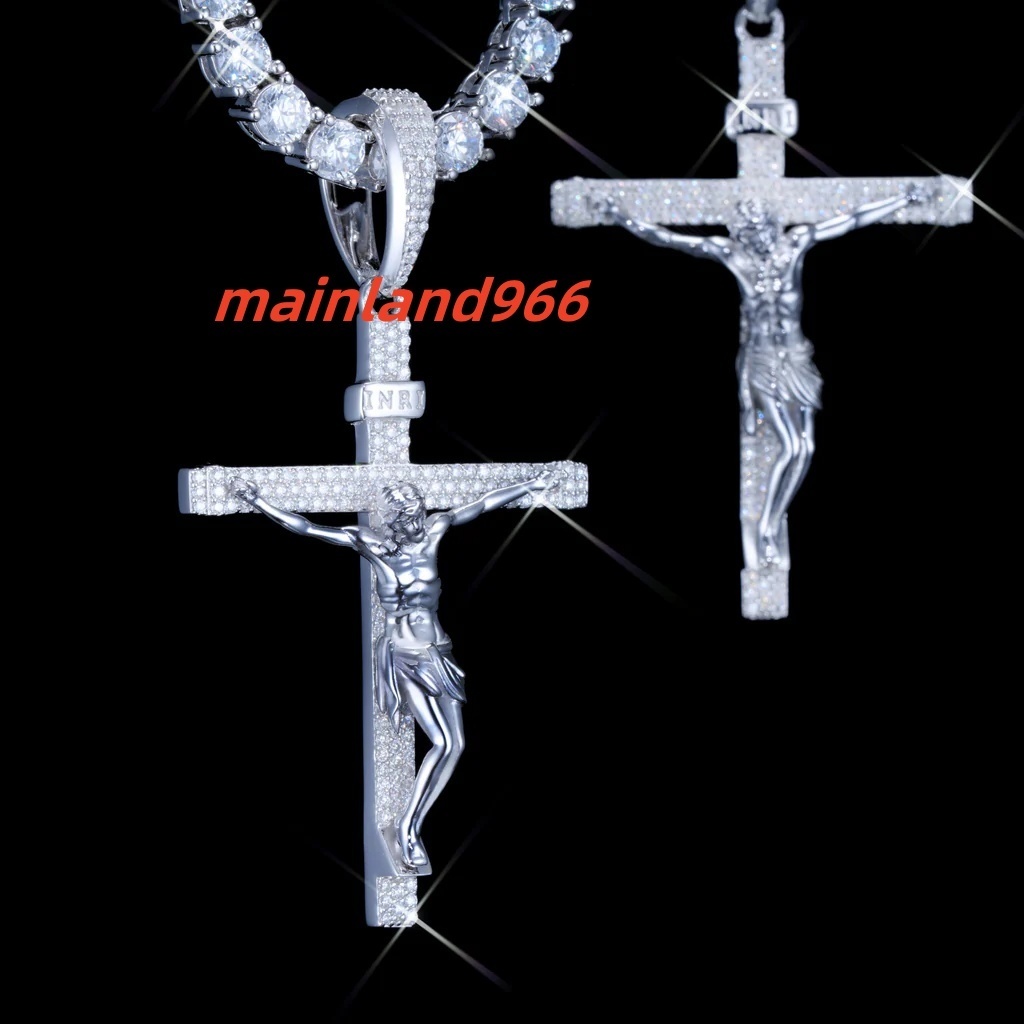 Fashion 925S VVS MOISSANITE CRUCIFIX NECKLACE