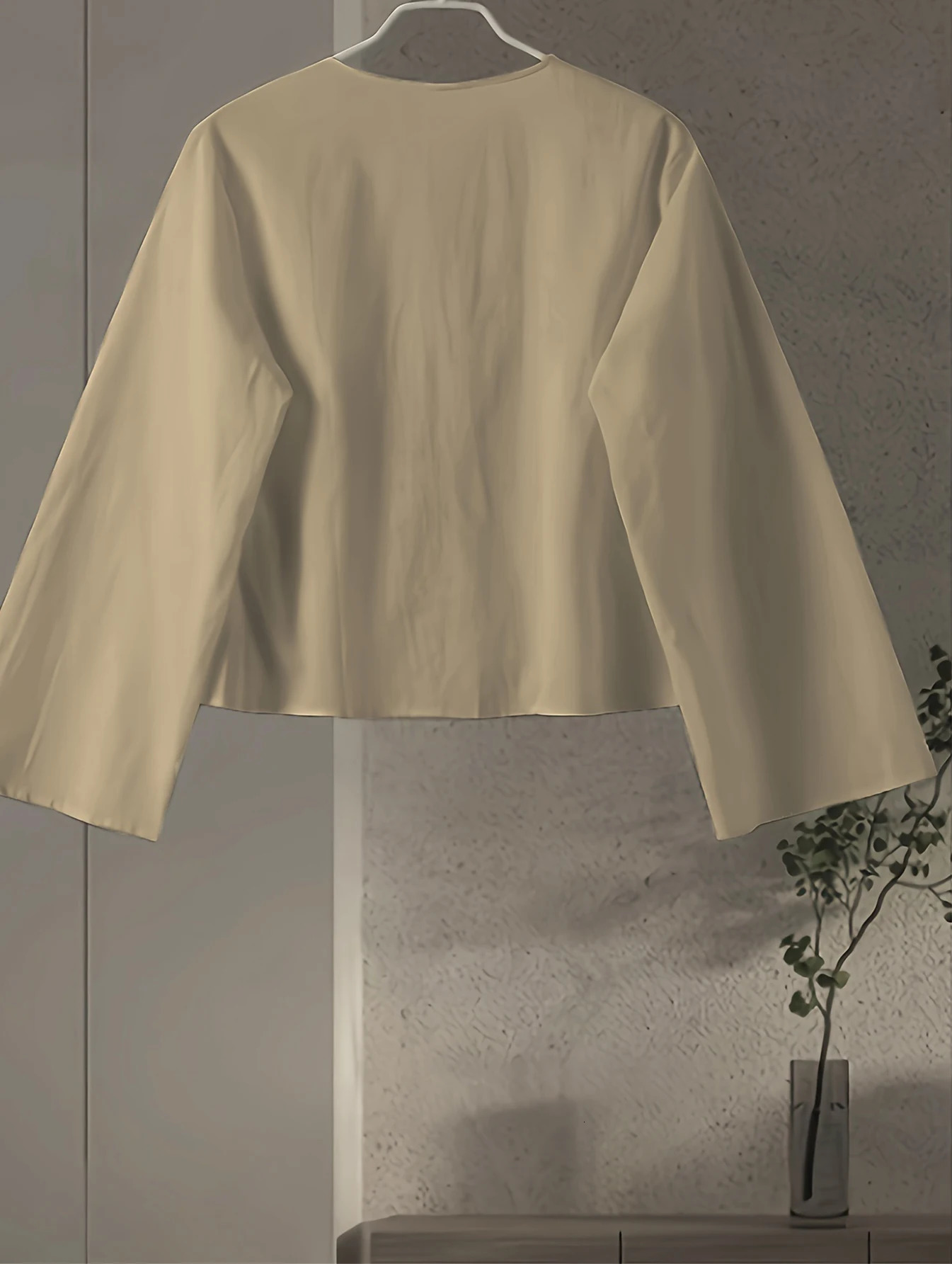 Cotton Linen Lace Up Bow Shirts Women Loose Hollow Out V Neck Long Sleeve Tops Female Spring Lady Streetwear Top 250402