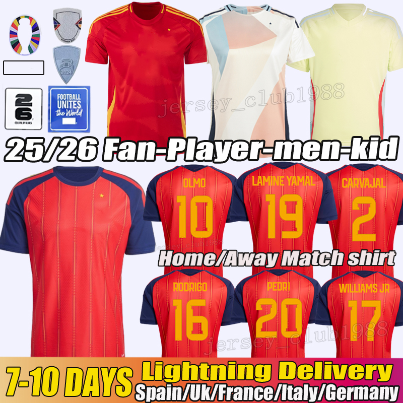 Spain jersey Rodri Lamine Yamal jersey Joselu Soccer Jersey Carvajal Pedri Ferran Olmo Zubimendi Espana 26 jersey WILLIAMS National Football Shirt Kids Kits 25 26 24