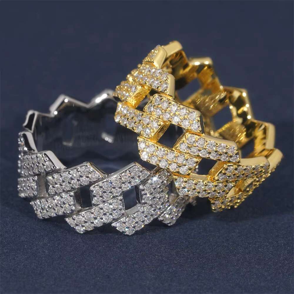 Wholesale RTS Fine Jewelry High Quality VVS Moissanite Sier Ring for Women and Men Passes Dia Test