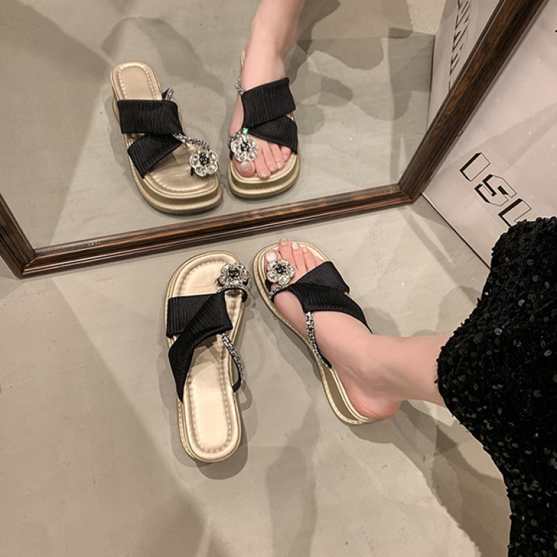 Designer Slope heel sandals free Shipping Toed slippers Thick soled sandal Height increasing sandals new