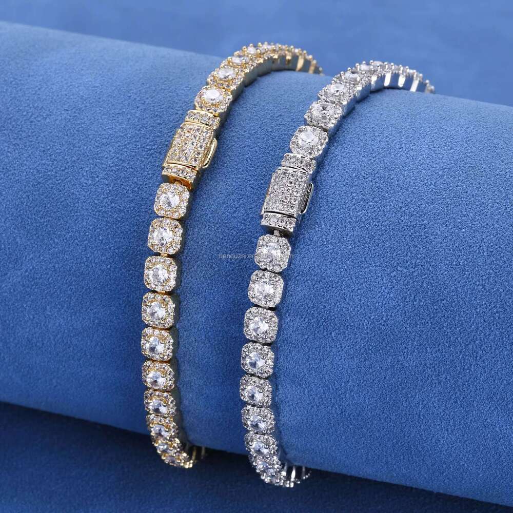 Iced Hip Hop Moissanite Necklace Sier Cube Laser Carving Fashion Style Product