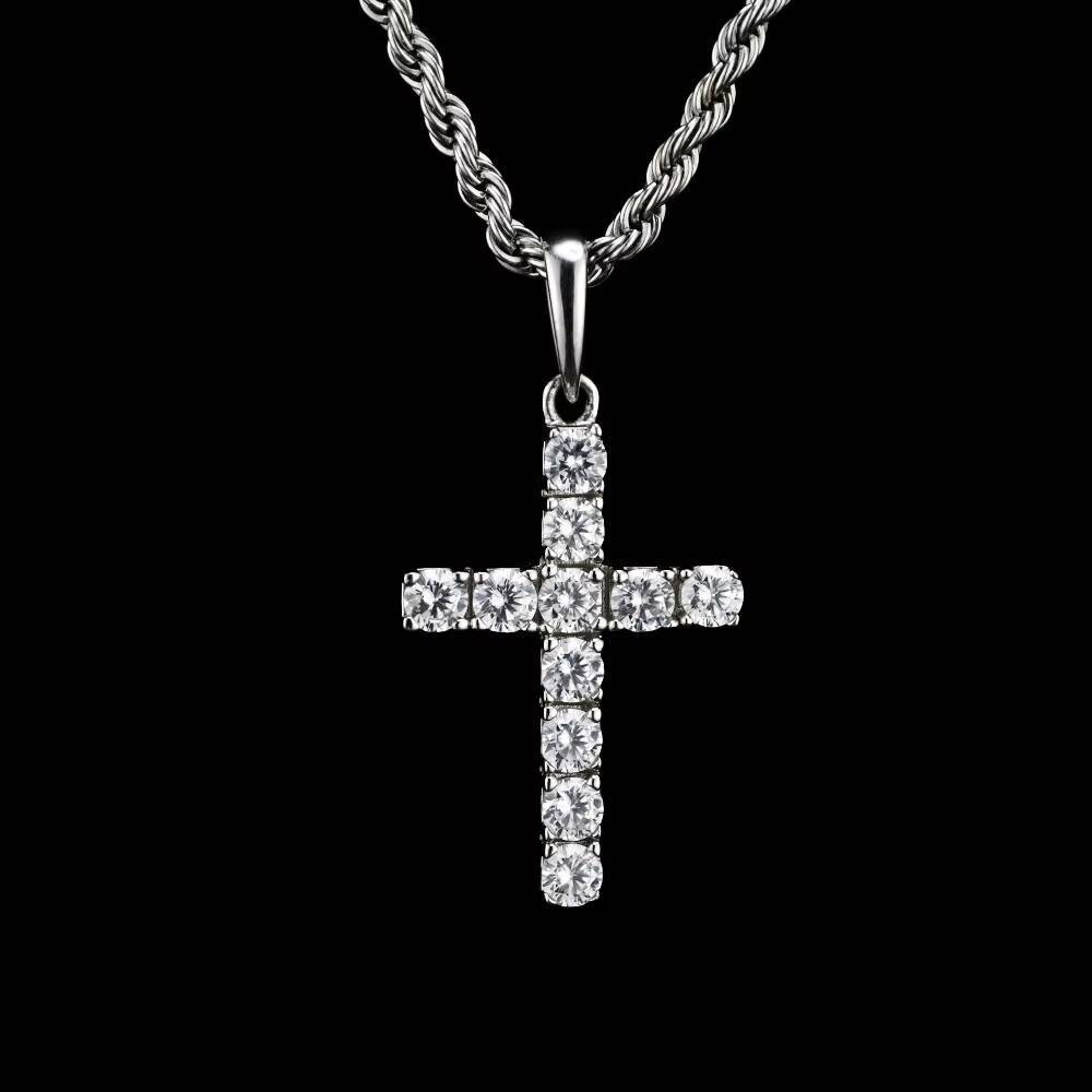 Moissanite Pendant Hiphop Vvs Moissanite Silver Custom Vvs Diamond Cross Chain Pendant Mens Luxury Pendant