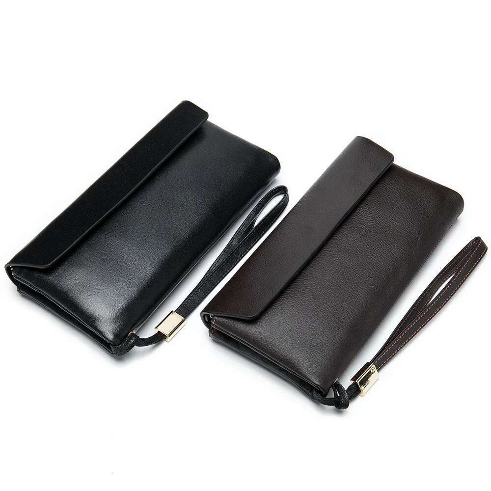 Hot Selg Leather Korean Style First Layer Cowhide Wallet Mid-Length Women's Handbag