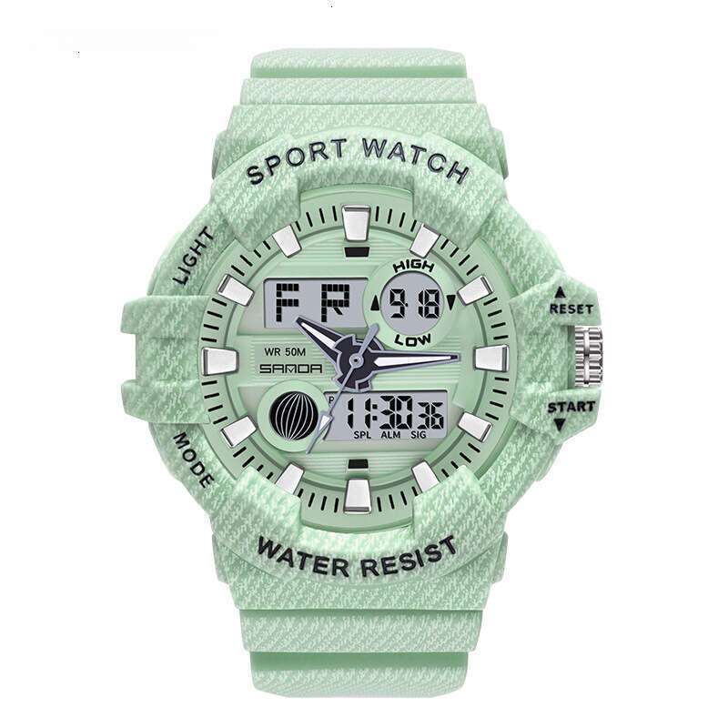 DHwatches Sanda Brand Trendy Fashion Student Electronic Waterproof Multifunctional Luminous Personality Transparent Strap Sports Watch