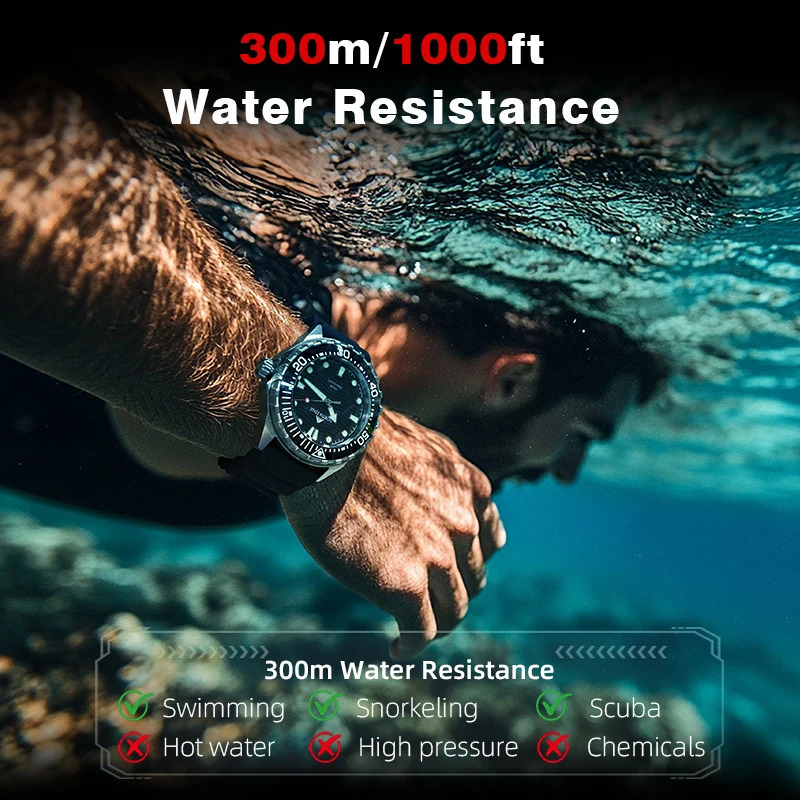 NORTH EDGE TRITON Solar Powered Diving Watch for Man Quartz Wristwatches 316L Stainless Steel Case 300M Waterproof 251106