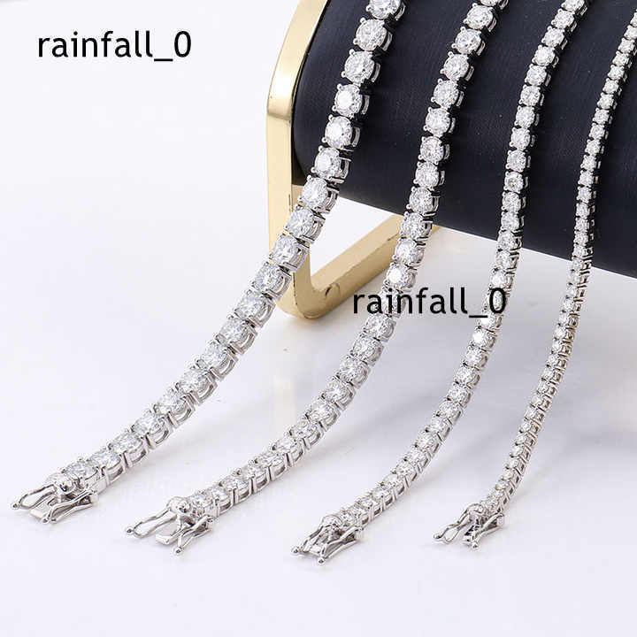 VOAINO Hip Hop 10ct VVS Moissanite 7inch Tennis Chain with Silver-plated Titanium Chain and Gold-plated Bracelet Link