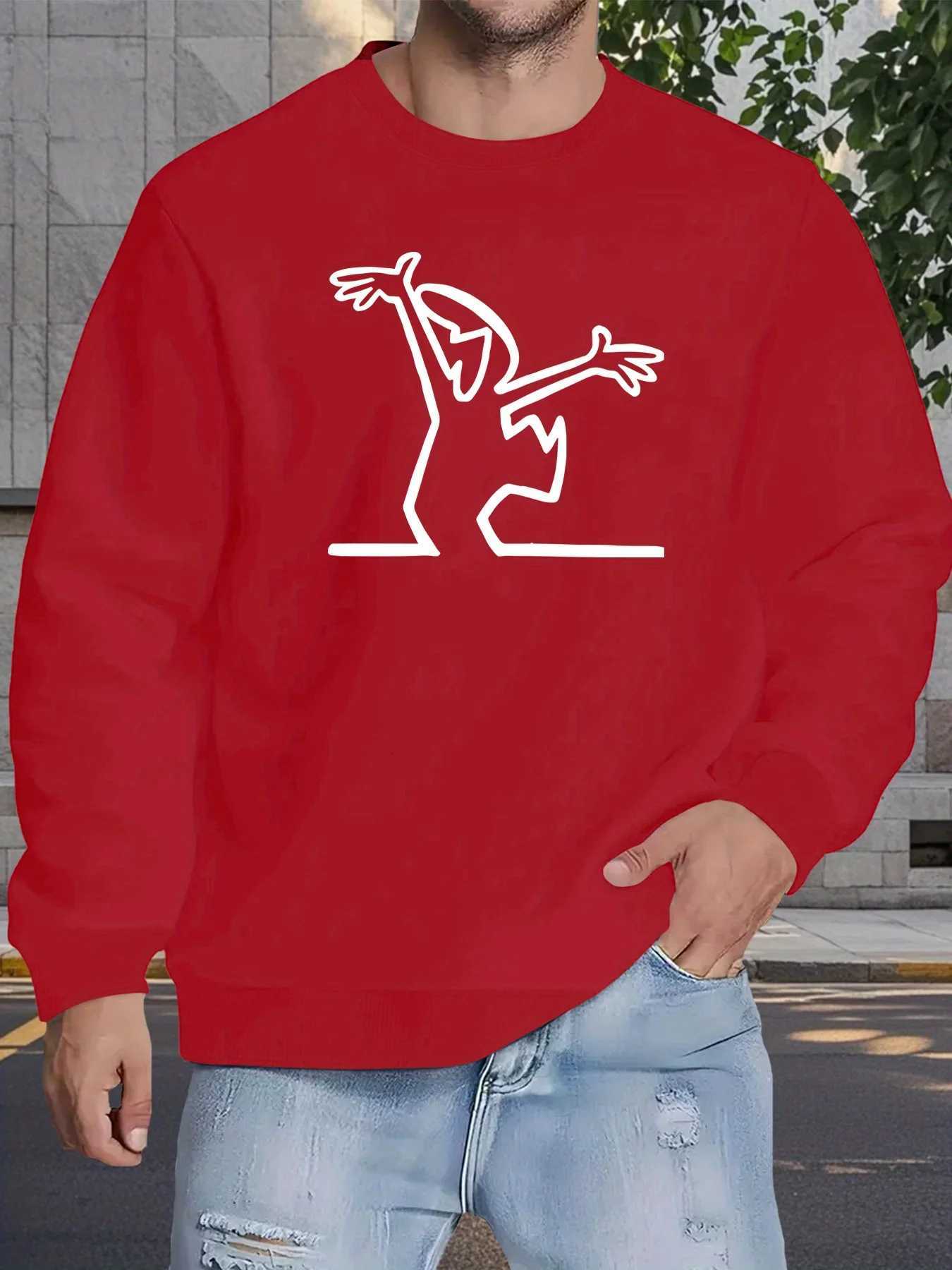 The new mens round-neck sweatshirt for Spring and Autumn 2025 is casual fashionable and comfortable with 3D pattern printing W251106