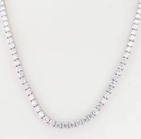 Moissanite Necklace 925 Sterling Silver Iced Out 2mm 3mm 4mm Moissanite Tennis Chain Necklace