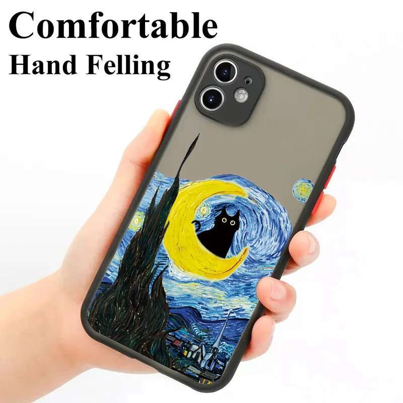 Oil Painting Van-Gogh Cat Case For Samsung Galaxy S25 S24 S23 S22 Ultra S21 FE A16 A14 A52 A15 A35 A13 A53 A55 A34 A54 4G Cover