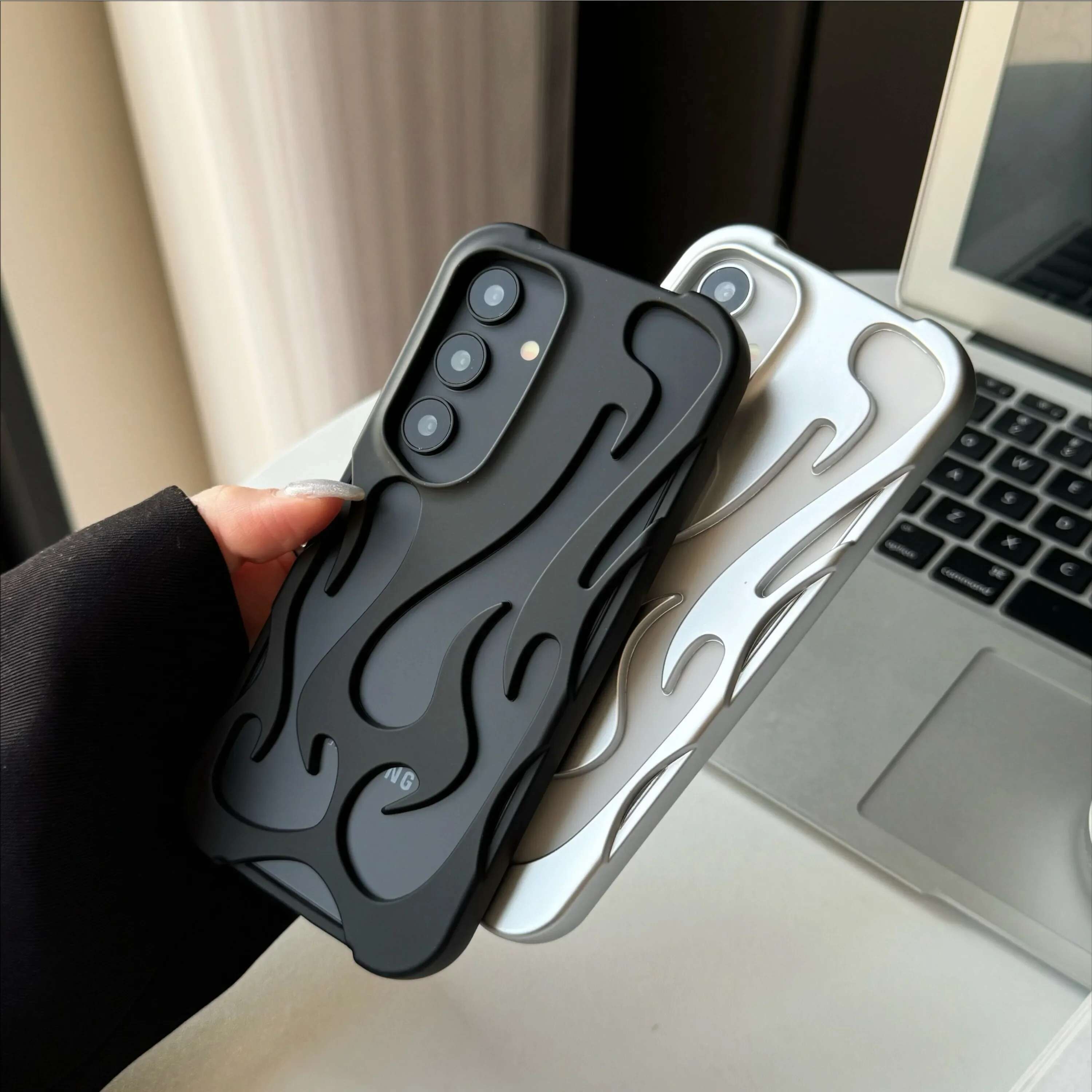 New 3D Flame pattern Case For Samsung Galaxy S25 S24 S22 S23 Ultra A16 A55 A54 A06 A15 A14 Hollow Slim Shockproof soft Cover