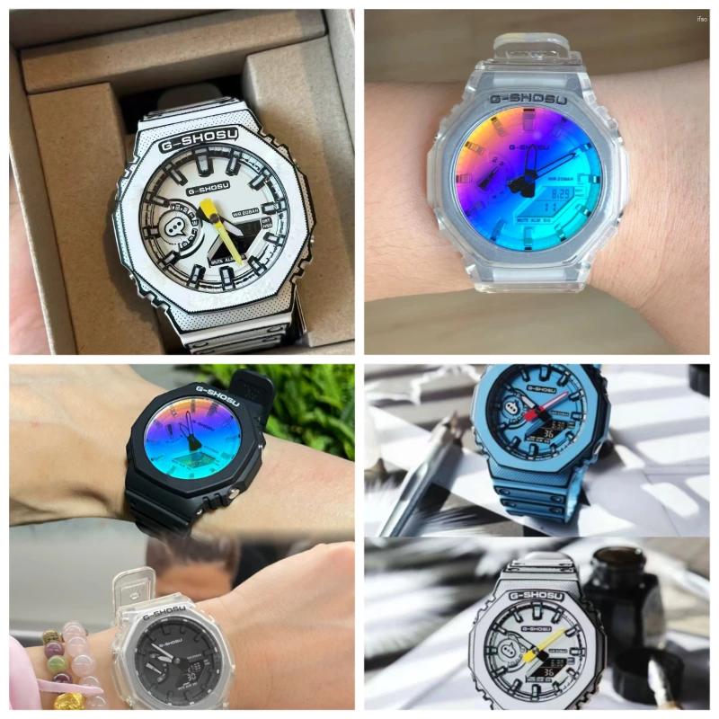 Wristwatches 9898 Store Digital Sports Men's Watch Full Function World Time LED Auto Hand Lifting Lamp Large Dial Waterproof