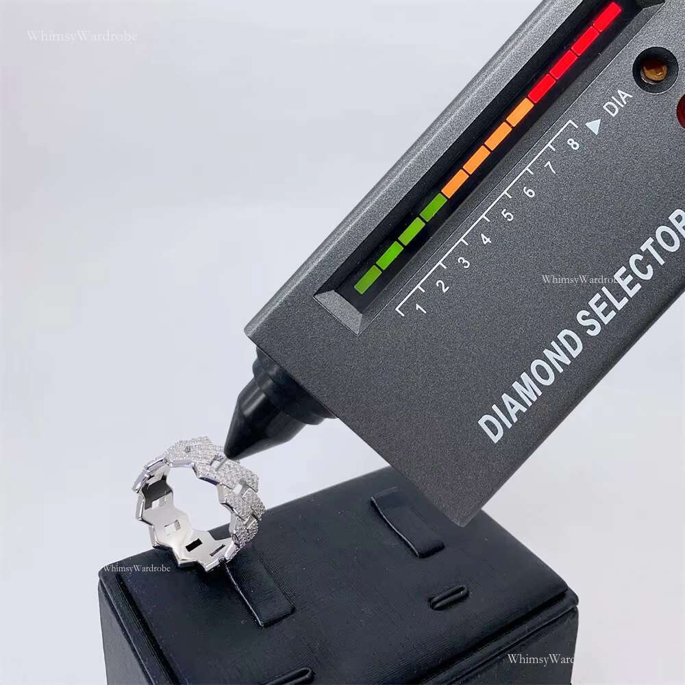 Wholesale RTS Fine Jewelry High Quality VVS Moissanite Sier Ring for Women and Men Passes Dia Test