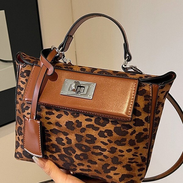 Leopard Print Handbag Large Capacity Niche Versatile Single Shoulder Tote For Women Diagonal Cross Bag